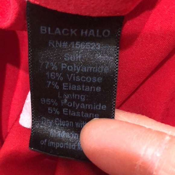 Black Halo Red Bowery Formal Maxi Dress Size 10 Ruched Slit Gown - Picture 7 of 11